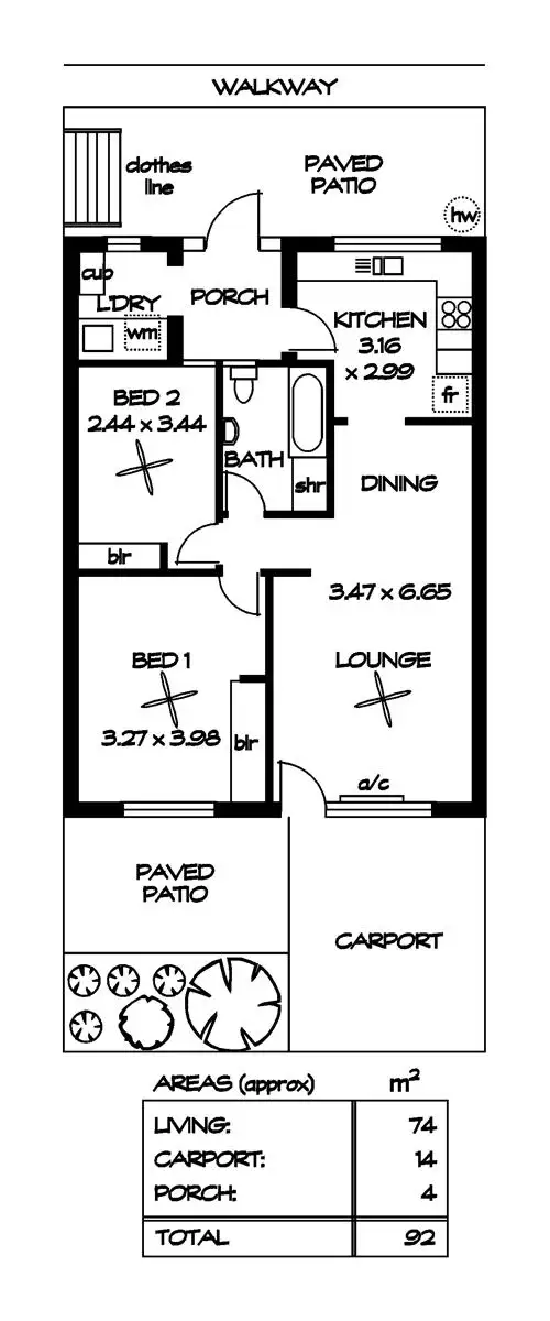 Floorplan of Homely unit listing, 4/12 Pibroch Avenue, Windsor Gardens SA 5087