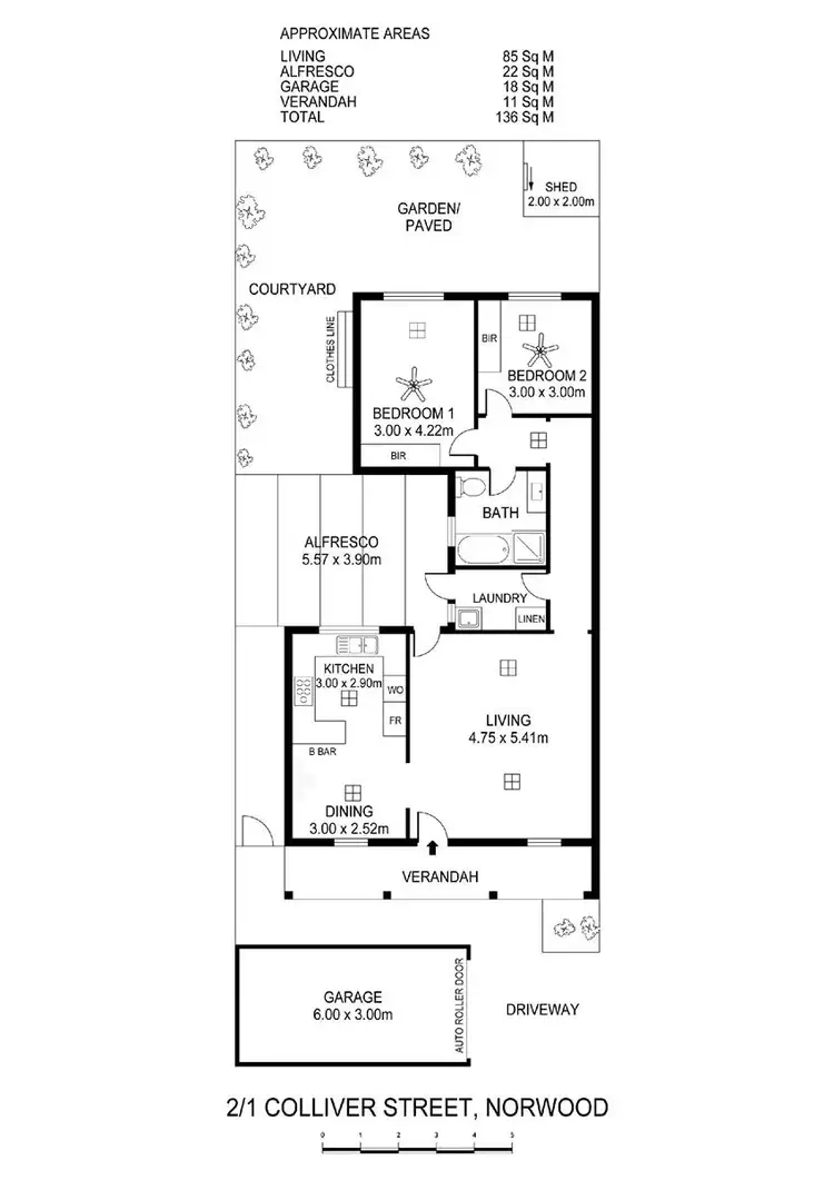 Floorplan of Homely unit listing, 2/1 Colliver Street, Norwood SA 5067