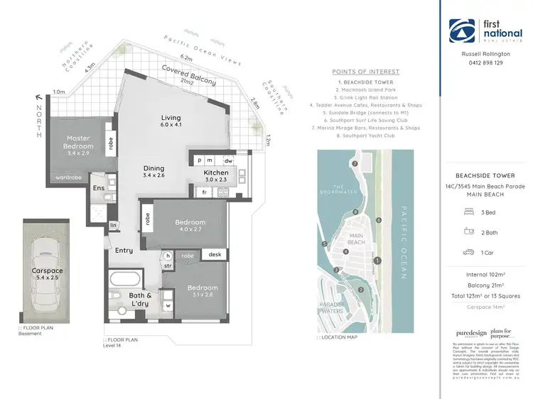 Floorplan of Homely apartment listing, 14C/3545 Main Beach Parade, Main Beach QLD 4217