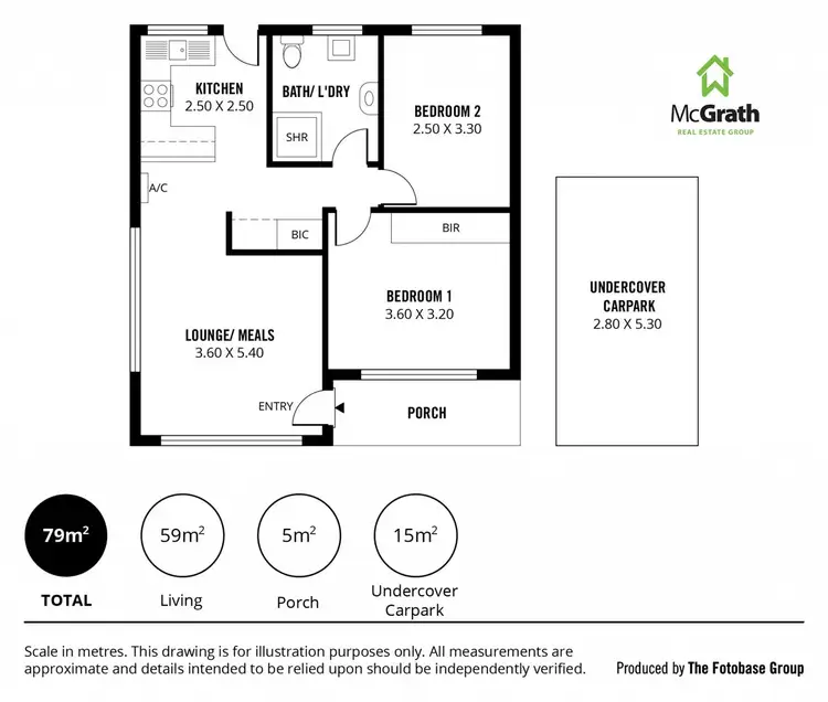 Floorplan of Homely unit listing, 1/15 Russell Street, Glenelg North SA 5045