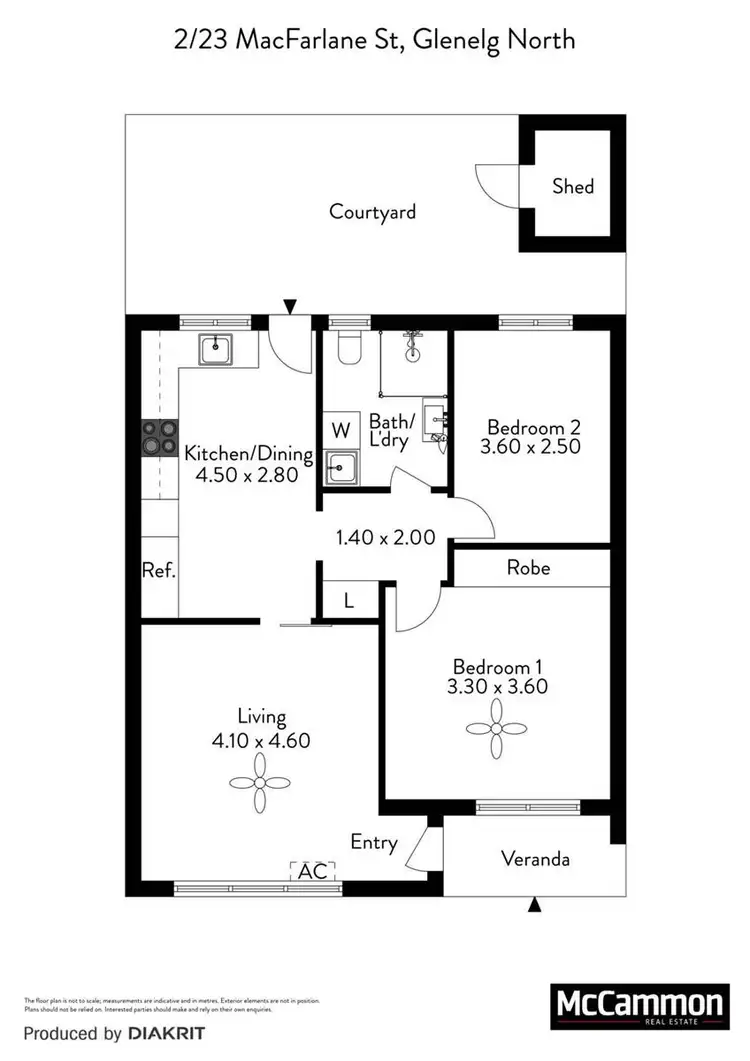 Floorplan of Homely unit listing, 2/23 MacFarlane Street, Glenelg North SA 5045