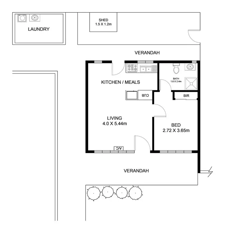Floorplan of Homely unit listing, 4/40 The Crescent, Brighton SA 5048