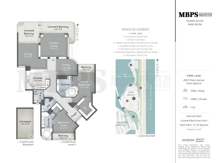 Floorplan of Homely apartment listing, 'PARK LANE' 1 Peak Avenue, Main Beach QLD 4217