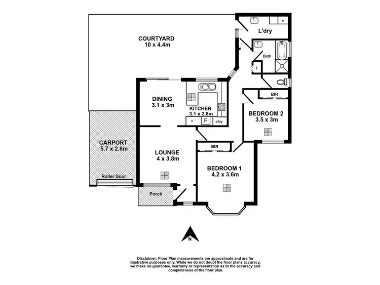 Floorplan of Homely apartment listing, 1/566 Cross Road, South Plympton SA 5038