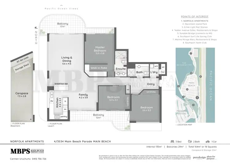 Floorplan of Homely apartment listing, 'NORFOLK' 3534 Main Beach Parade, Main Beach QLD 4217
