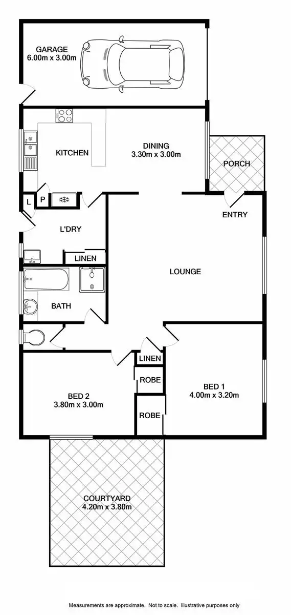 Floorplan of Homely unit listing, 1/34 Campbell Avenue, Wodonga VIC 3690