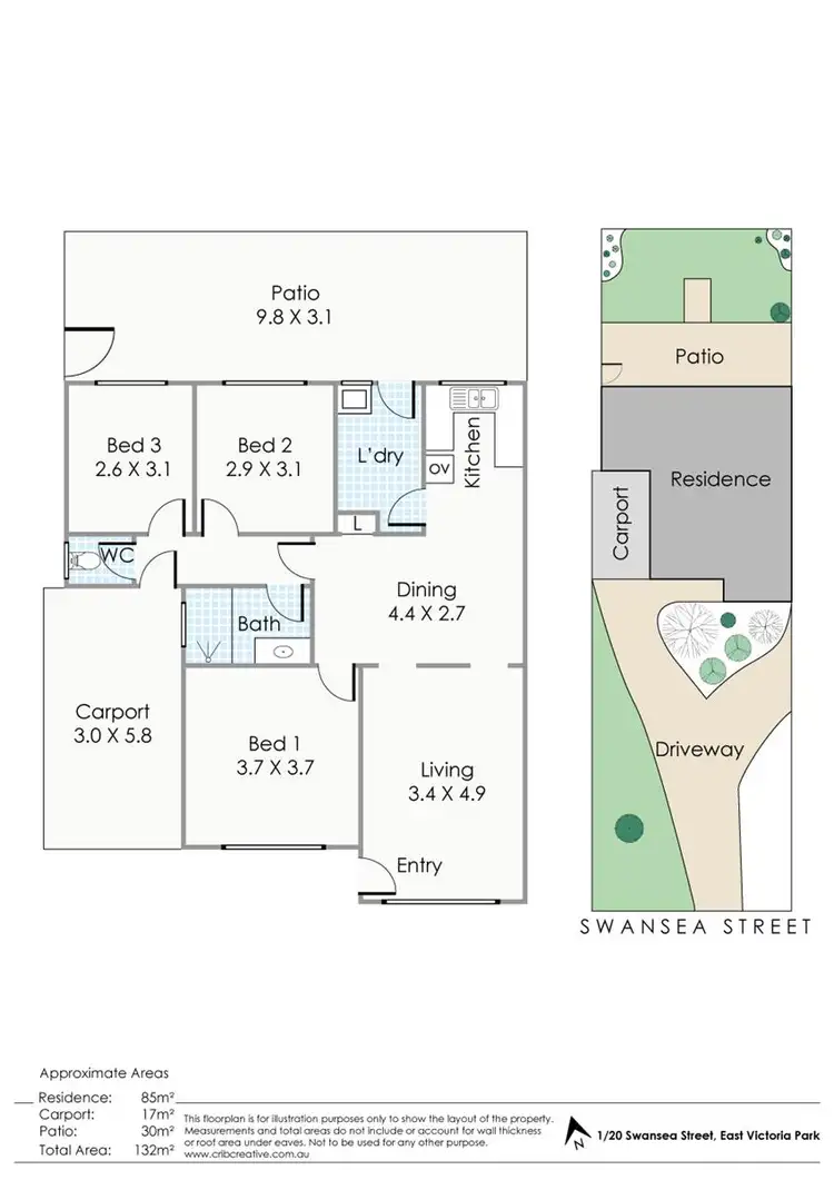 Floorplan of Homely house listing, 1/20 Swansea Street, East Victoria Park WA 6101
