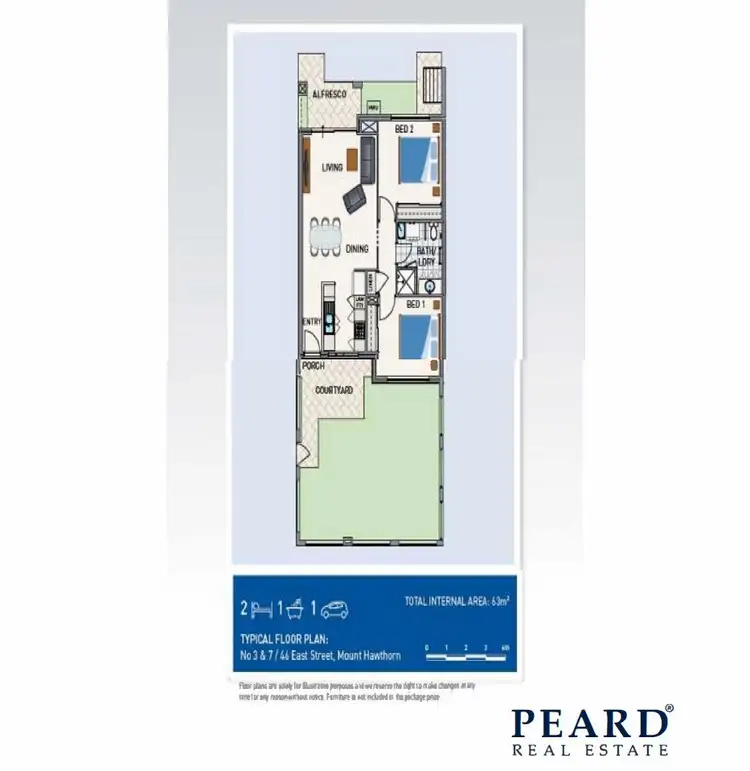 Floorplan of Homely apartment listing, 3/46 East Street, Mount Hawthorn WA 6016