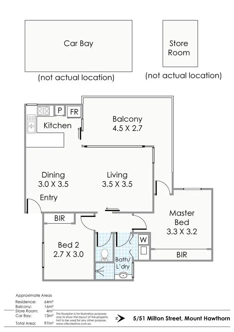 Floorplan of Homely unit listing, 5/51 Milton Street, Mount Hawthorn WA 6016
