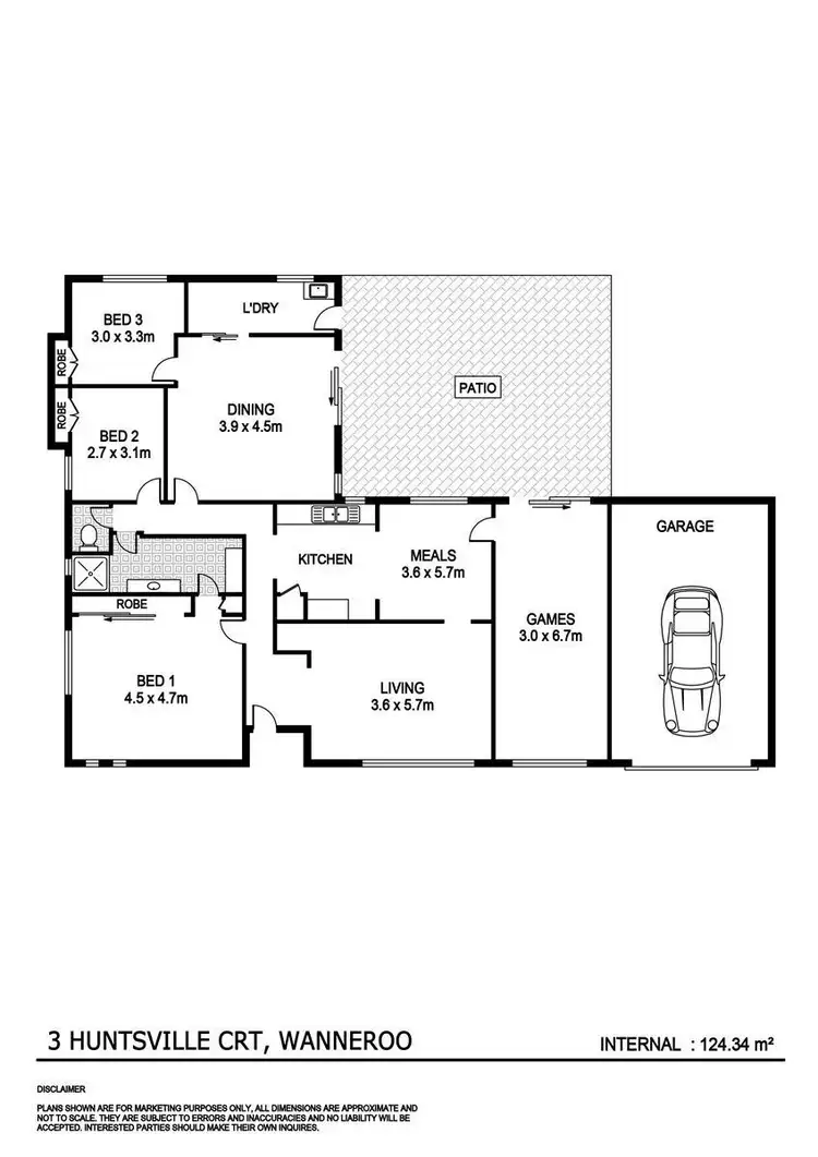 Floorplan of Homely house listing, 3 Huntsville Court, Wanneroo WA 6065