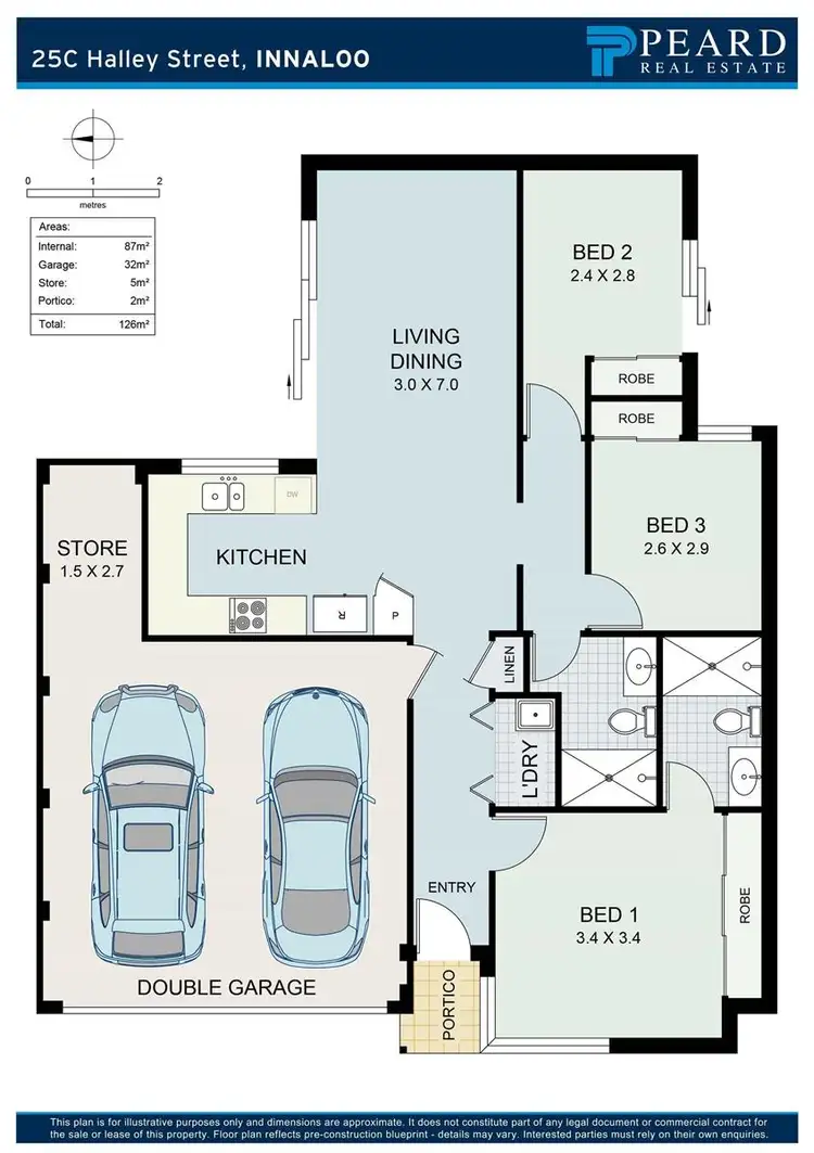 Floorplan of Homely villa listing, 25C Halley Street, Innaloo WA 6018