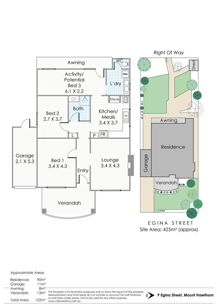 Floorplan of Homely house listing, 9 Egina Street, Mount Hawthorn WA 6016