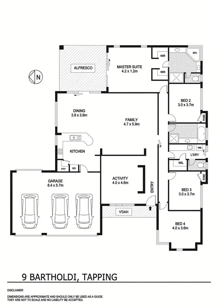 Floorplan of Homely house listing, 9 Bartholdi Corner, Tapping WA 6065