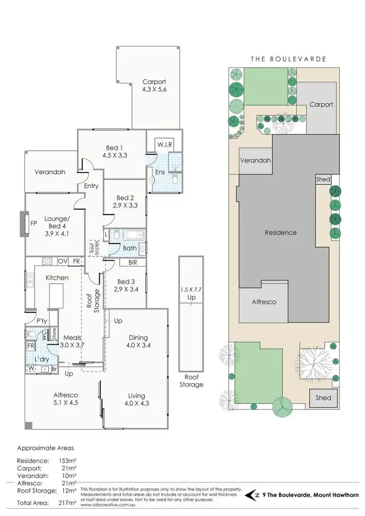 Floorplan of Homely house listing, 9 The Boulevarde, Mount Hawthorn WA 6016