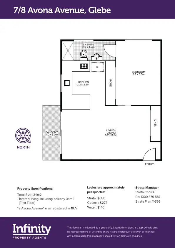 Floorplan of Homely apartment listing, 7/8 Avona Avenue, Glebe NSW 2037