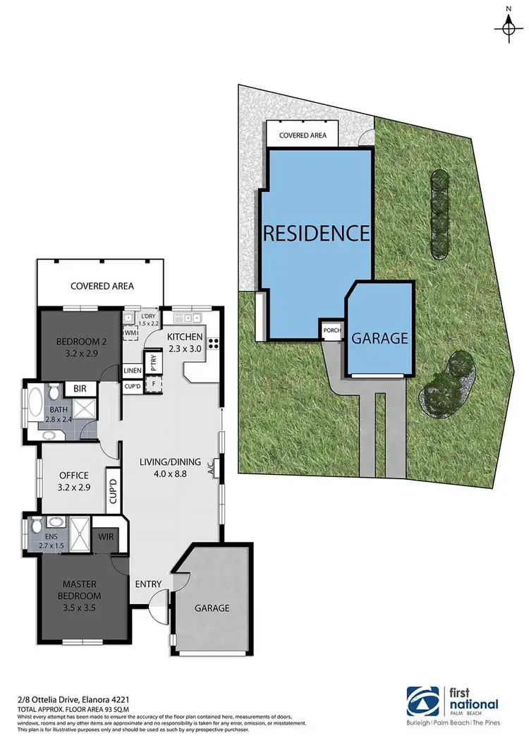 Floorplan of Homely semi-detached listing, 2/8 Ottelia Drive, Elanora QLD 4221