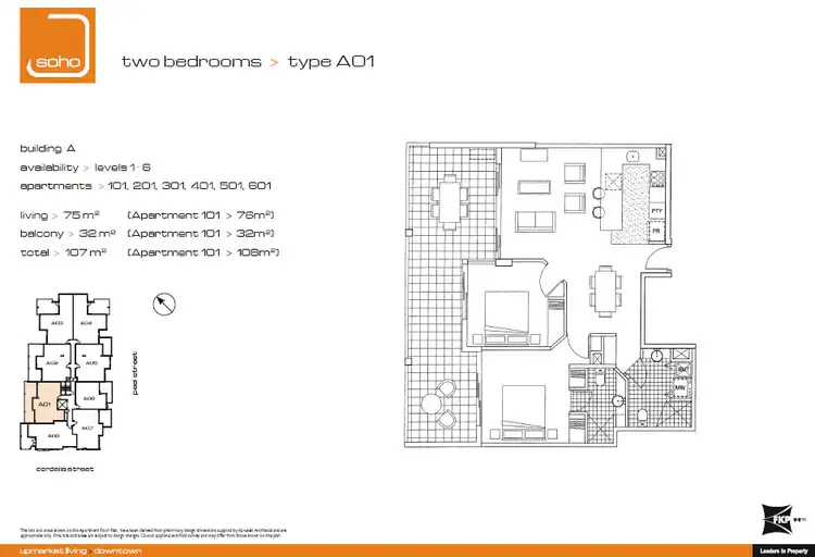 Floorplan of Homely apartment listing, 501/8 Cordelia Street, South Brisbane QLD 4101