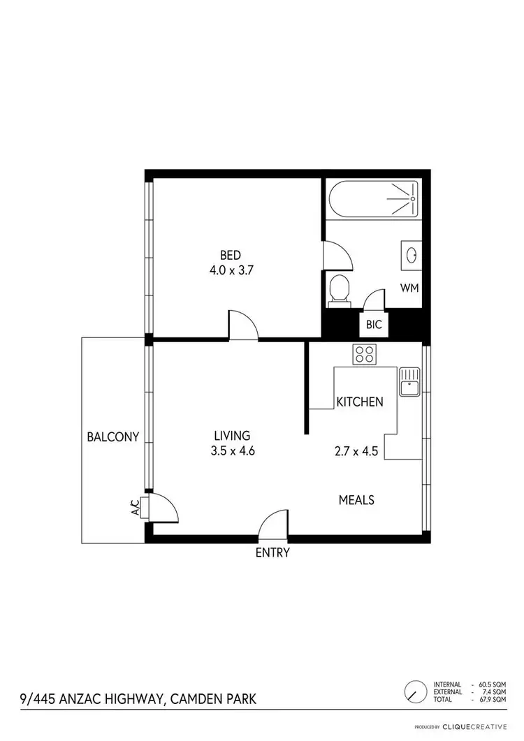 Floorplan of Homely unit listing, 9/445 Anzac Highway, Camden Park SA 5038