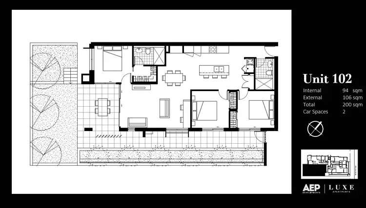 Floorplan of Homely apartment listing, 102/14 Brereton Street, South Brisbane QLD 4101