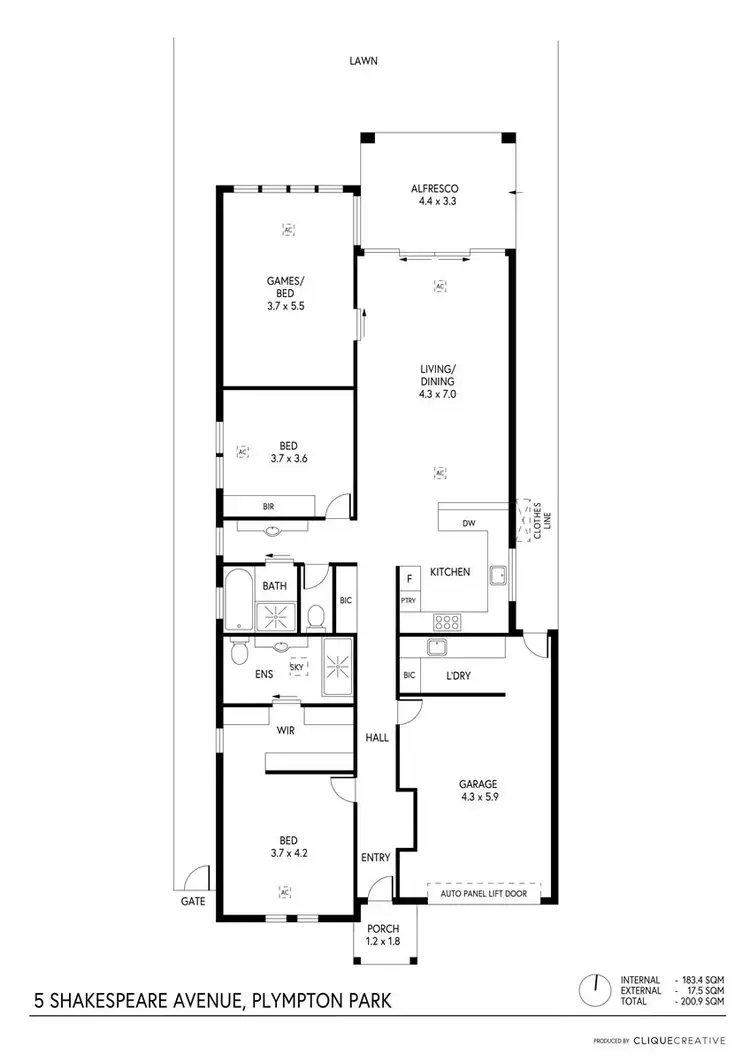 Floorplan of Homely house listing, 5 Shakespeare Avenue, Plympton Park SA 5038