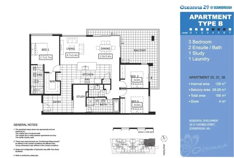Floorplan of Homely apartment listing, 27/29 Hastings Street, Scarborough WA 6019