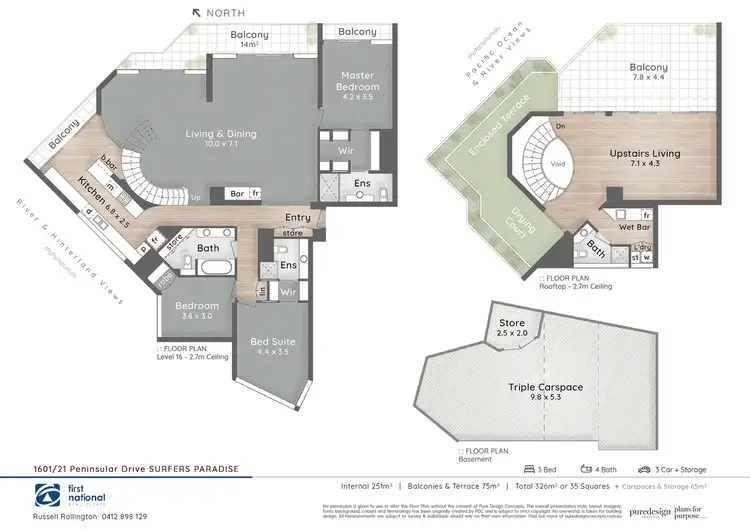 Floorplan of Homely apartment listing, Edgewater Gardens Penthouse 21 Peninsular Drive, Surfers Paradise QLD 4217