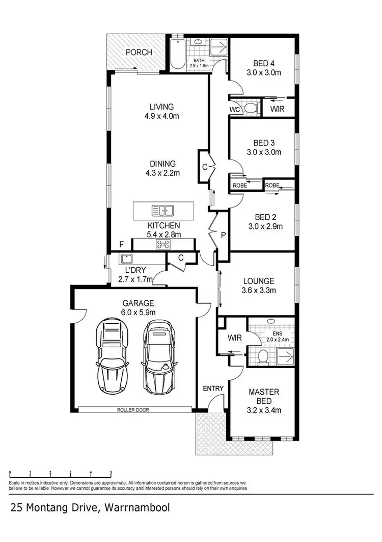 Floorplan of Homely house listing, 25 Motang Drive, Warrnambool VIC 3280
