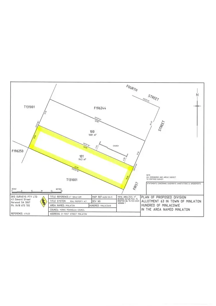 Floorplan of Homely land listing, LOT 63/31A First Street, Minlaton SA 5575