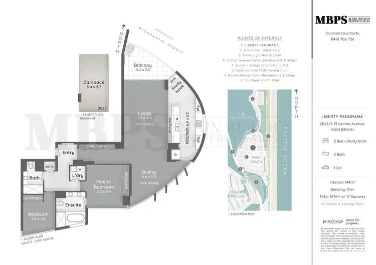 Floorplan of Homely apartment listing, 'LIBERTY. PANORAMA', Lennie Avenue, Main Beach QLD 4217