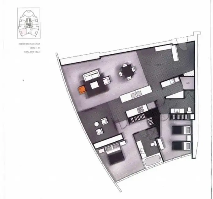 Floorplan of Homely apartment listing, Unit 1001/9 Hamilton Avenue, Surfers Paradise QLD 4217