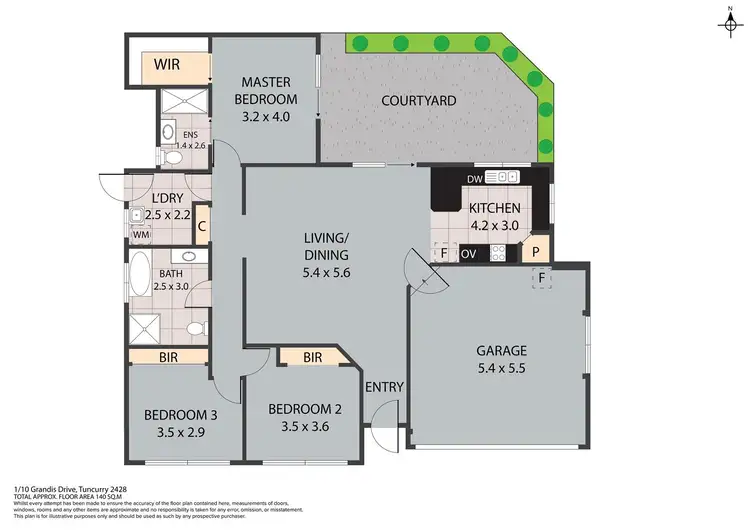 Floorplan of Homely villa listing, 1/10 Grandis Drive, Tuncurry NSW 2428