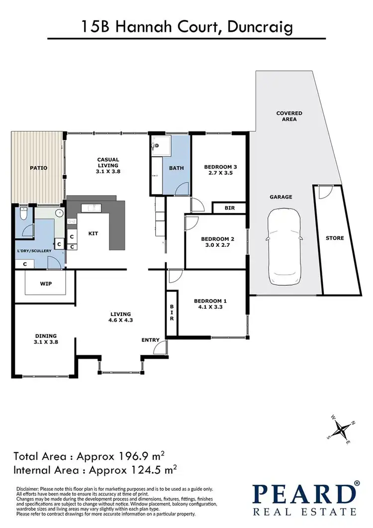 Floorplan of Homely semi-detached listing, 15B Hannah Court, Duncraig WA 6023