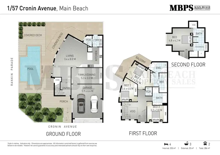 Floorplan of Homely villa listing, 1/57 Cronin Avenue, Main Beach QLD 4217