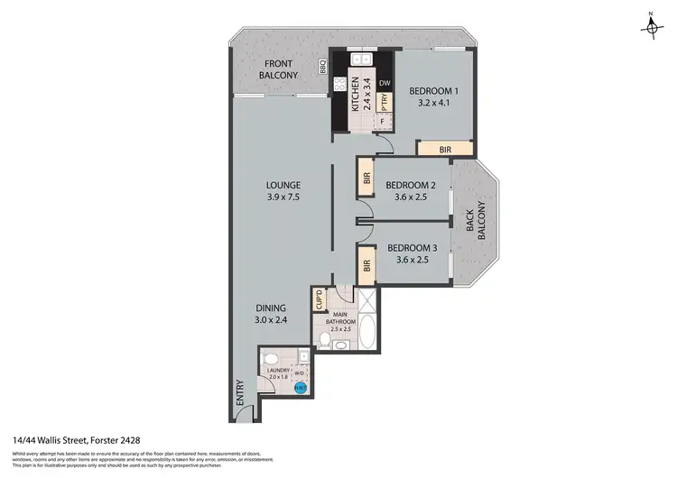 Floorplan of Homely apartment listing, 14/44-46 Wallis Street, Forster NSW 2428