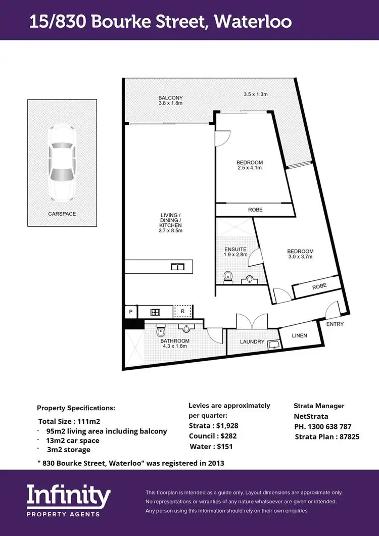 Floorplan of Homely apartment listing, 15/830 Bourke Street, Waterloo NSW 2017