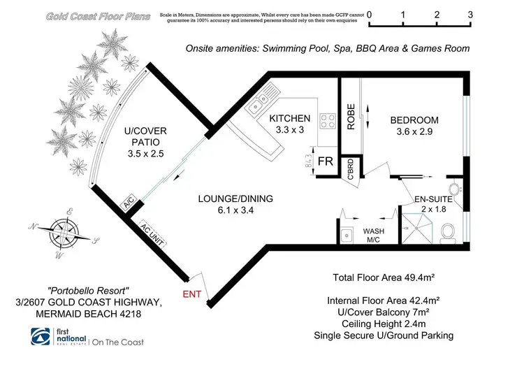 Floorplan of Homely apartment listing, 3/2607 -2609 Gold Coast Highway, Mermaid Beach QLD 4218