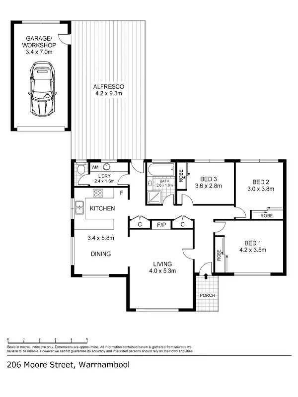 Floorplan of Homely house listing, 206 Moore Street, Warrnambool VIC 3280