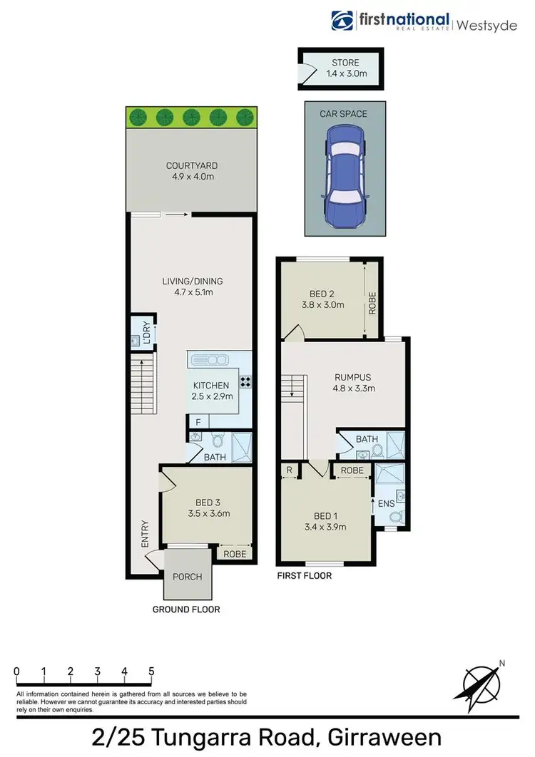 Floorplan of Homely townhouse listing, 2/25 Tungarra Road, Girraween NSW 2145
