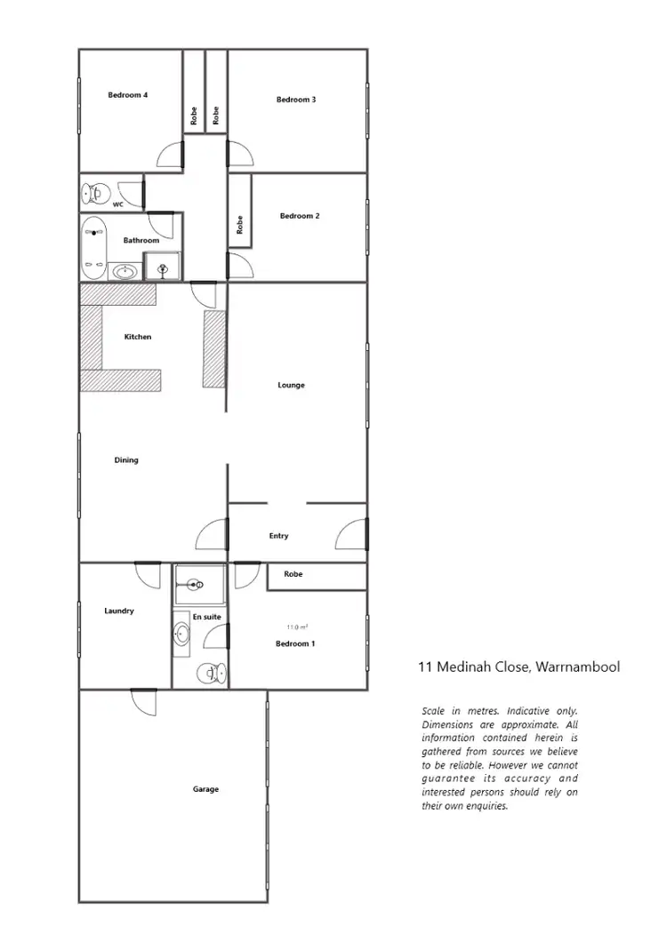 Floorplan of Homely house listing, 11 Medinah Close, Warrnambool VIC 3280
