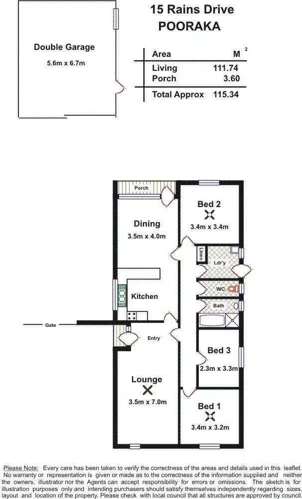 Floorplan of Homely house listing, 15 Rains Drive, Pooraka SA 5095