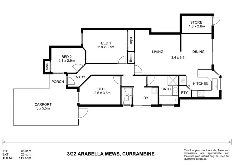 Floorplan of Homely house listing, 3/22 Arabella Mews, Currambine WA 6028