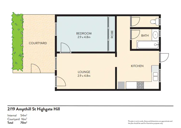 Floorplan of Homely apartment listing, 2/19 Ampthill Street, Highgate Hill QLD 4101