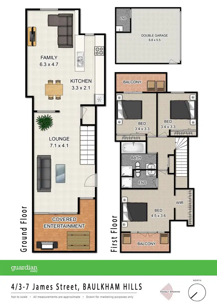 Floorplan of Homely townhouse listing, 4/3-7 James Street, Baulkham Hills NSW 2153