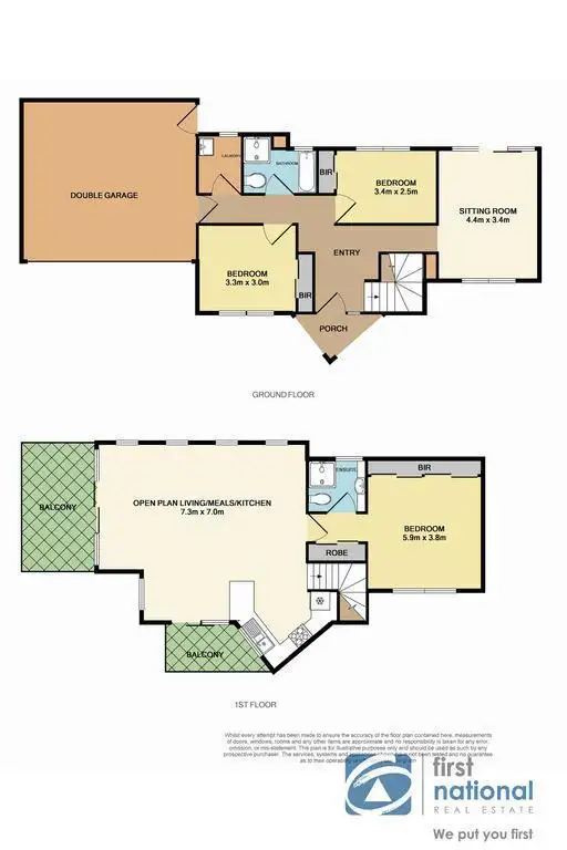 Floorplan of Homely townhouse listing, 2/43 Nepean Highway, Seaford VIC 3198