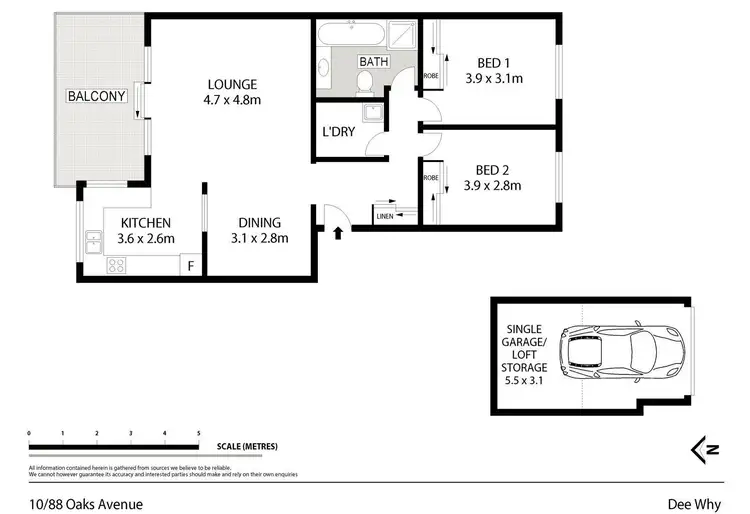 Floorplan of Homely unit listing, 10/88 Oaks Avenue, Dee Why NSW 2099