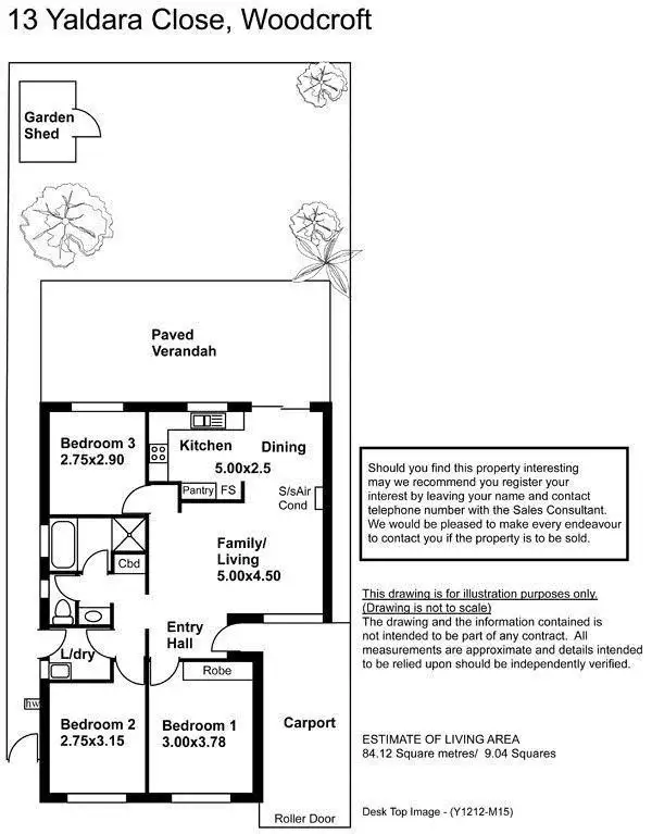 Floorplan of Homely house listing, 13 Yaldara Close, Woodcroft SA 5162