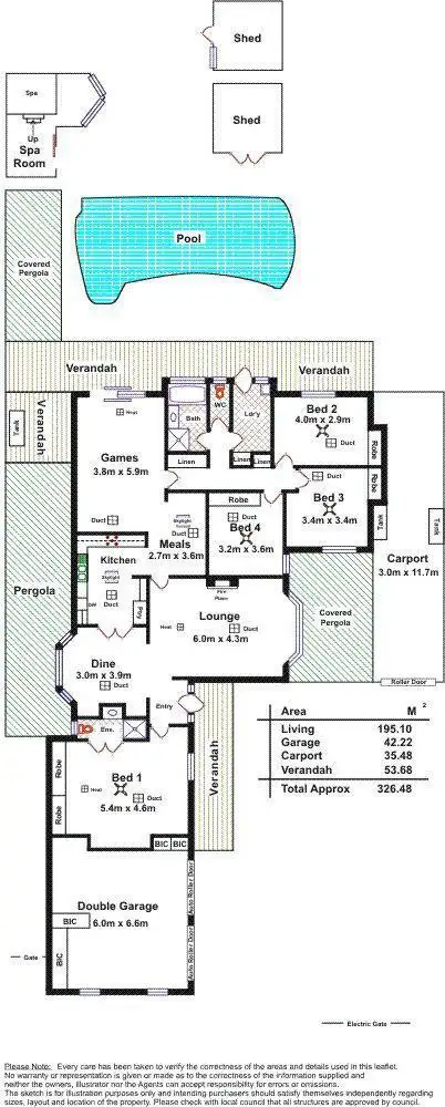 Floorplan of Homely house listing, 16 La Perouse Crescent, Fairview Park SA 5126