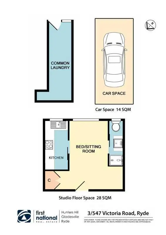 Floorplan of Homely studio listing, 3/547 Victoria Road, Ryde NSW 2112