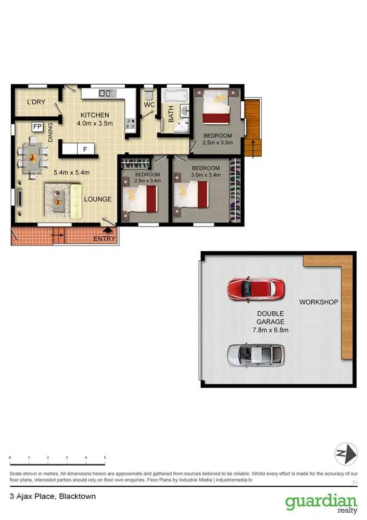 Floorplan of Homely house listing, 3 Ajax Place, Blacktown NSW 2148