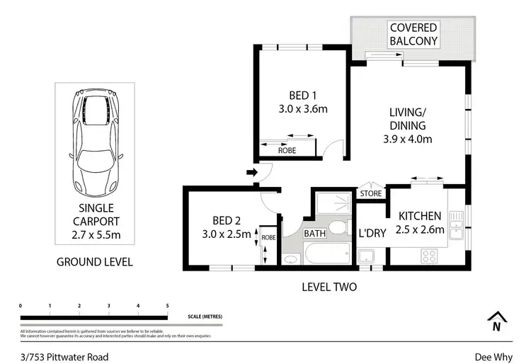 Floorplan of Homely unit listing, 3/753 Pittwater Road, Dee Why NSW 2099